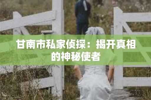 甘南市私家侦探：揭开真相的神秘使者